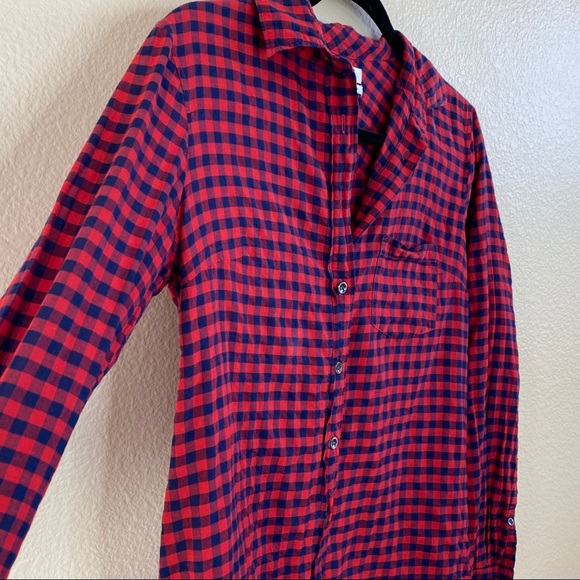 J. Crew Boy Fit Red Tartan Plaid Flannel Shirt - Picture 7 of 10